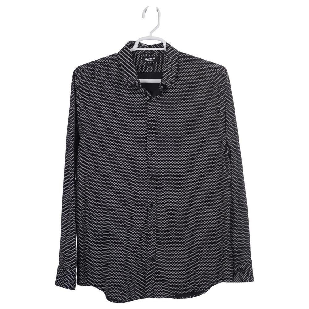 Express Performance Shirt XL Black Printed Slim Fit Nylon Stretch Long Sleeve